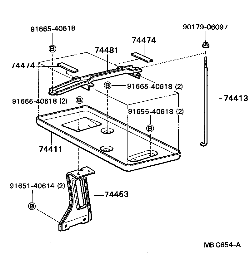 74404-22190 CLAMP, BATTERY HOLD DOWN product image