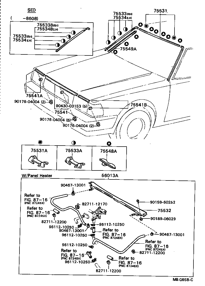 75504-22040 MOULDING, WINDSHIELD, LOWER product image