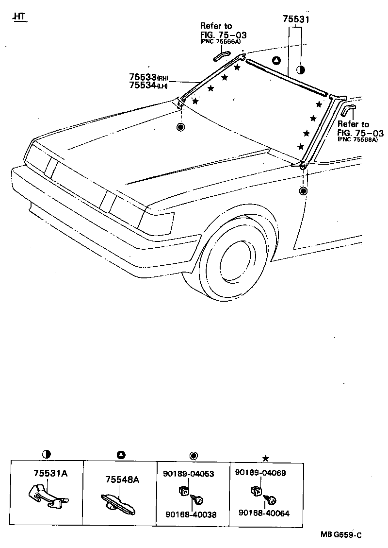 75533-22140 MOULDING, WINDSHIELD, OUTSIDE RH product image