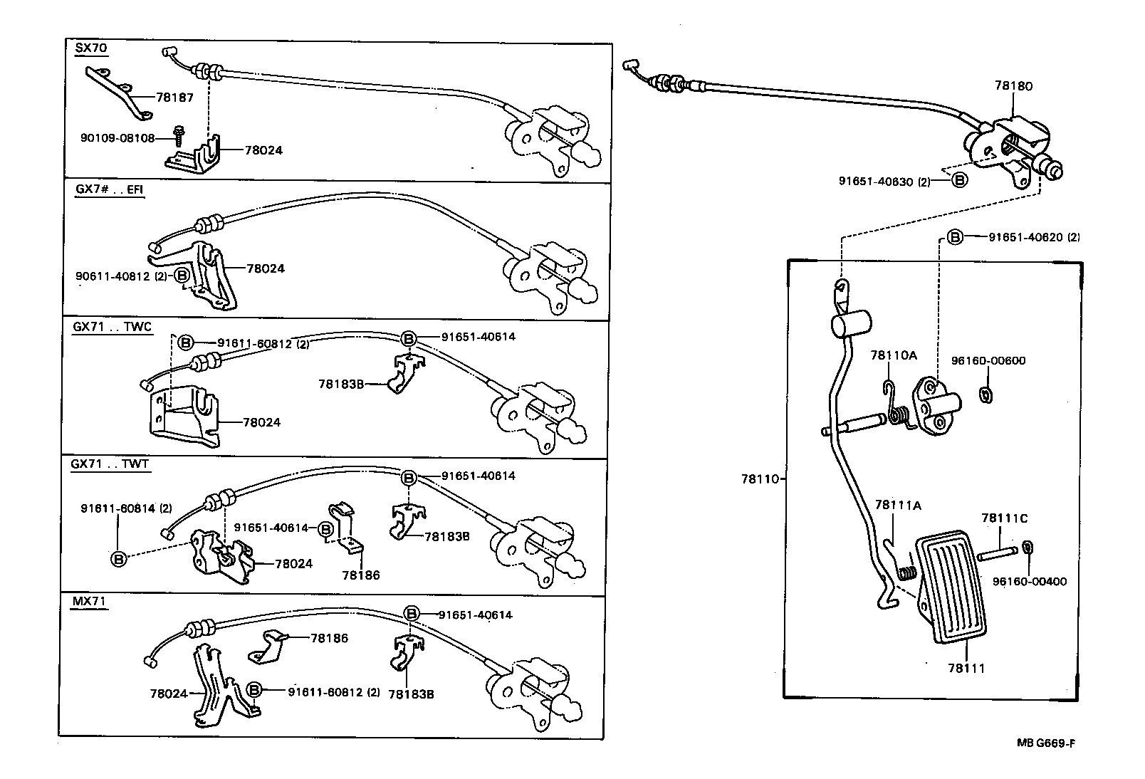 78024-22040 BRACKET SUB-ASSY, ACCELERATOR CONTROL CABLE product image