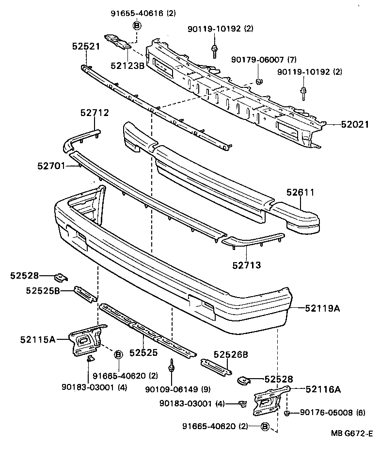 52702-22020 MOULDING, FRONT BUMPER SIDE, RH product image
