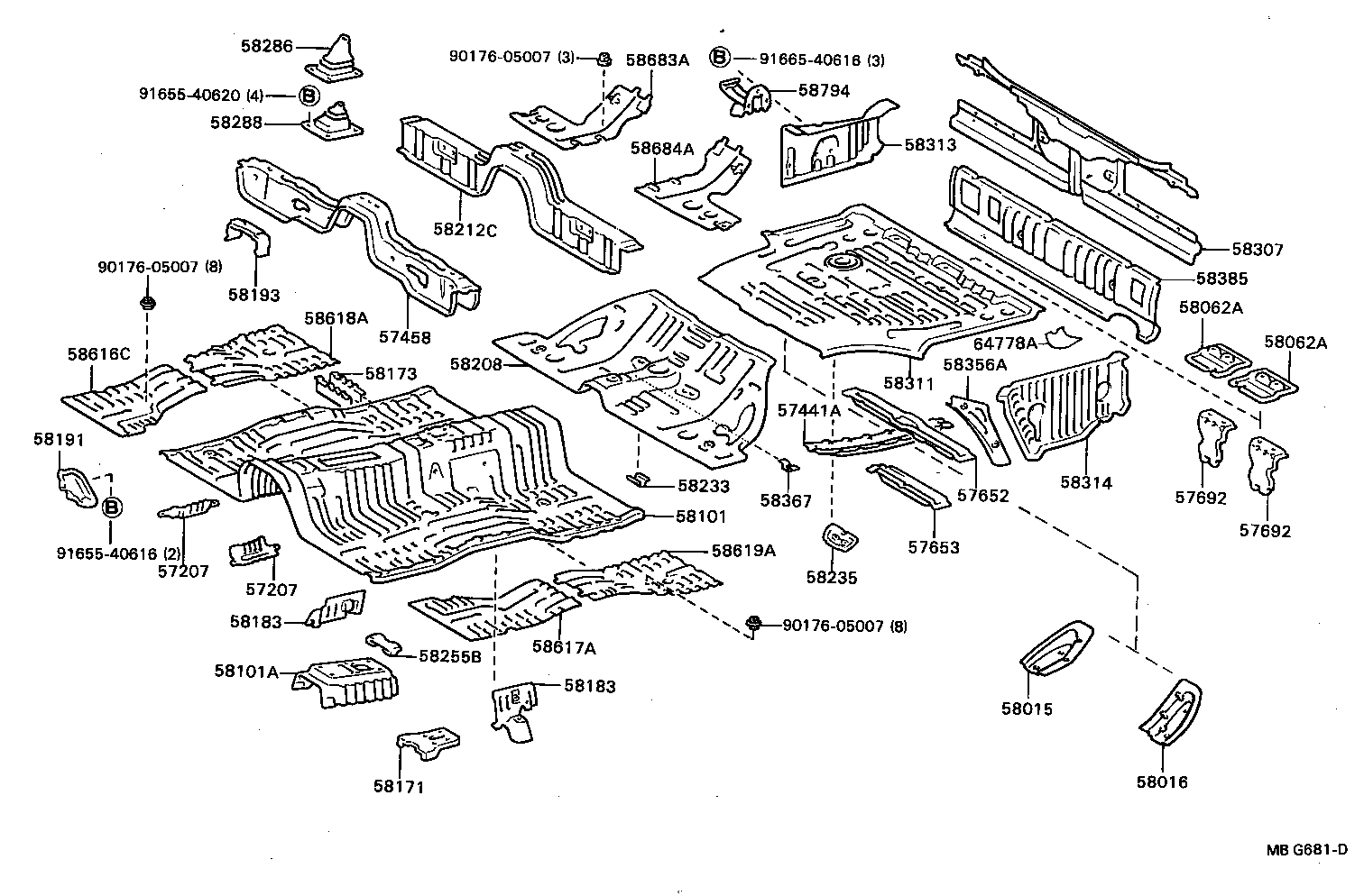 57207-22040 BRACKET SUB-ASSY, ENGINE REAR MOUNTING MEMBER product image