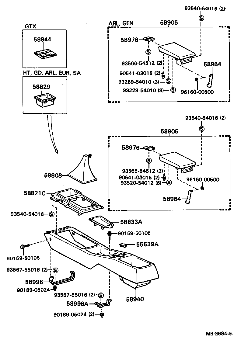 58995-22010 BRACKET, CONSOLE BOX MOUNTING, NO.1 product image