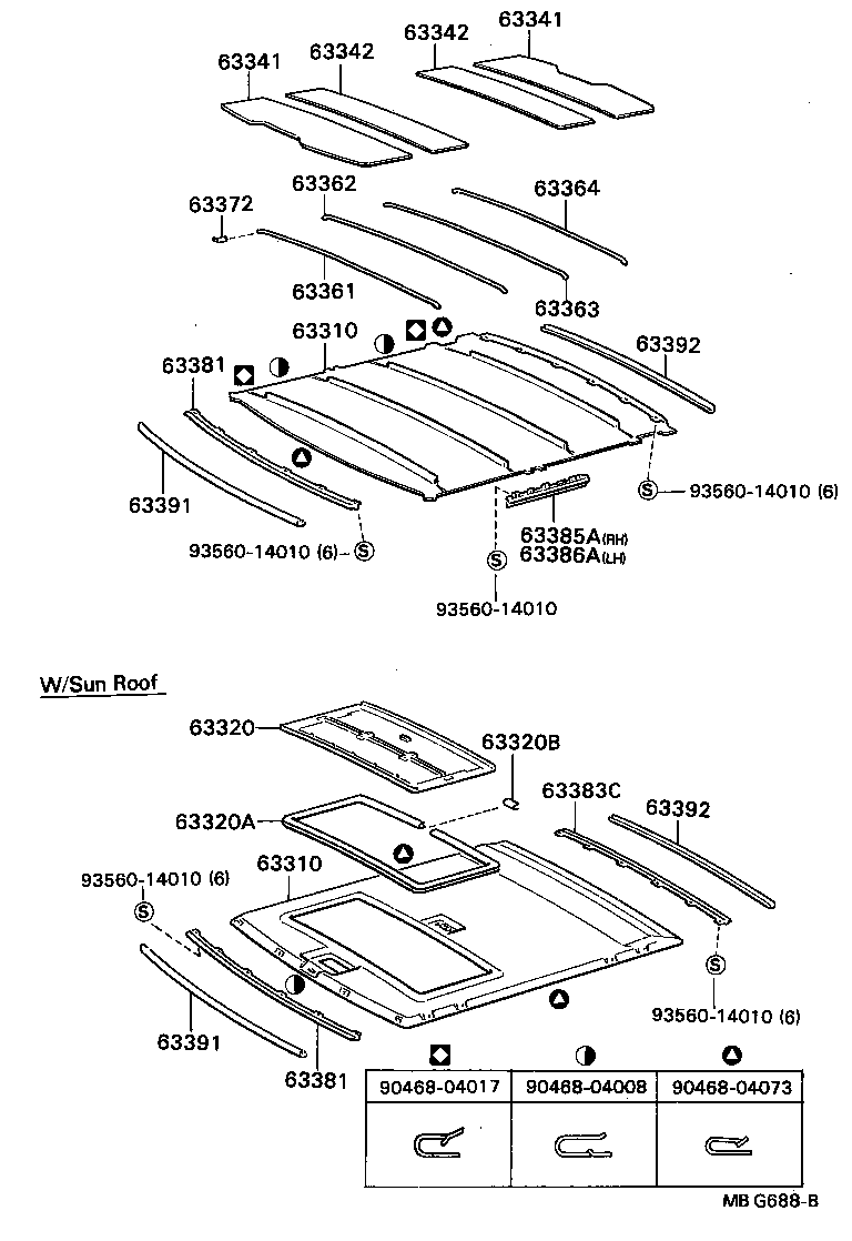 63341-22130 PAD, ROOF SILENCER, NO.1 product image