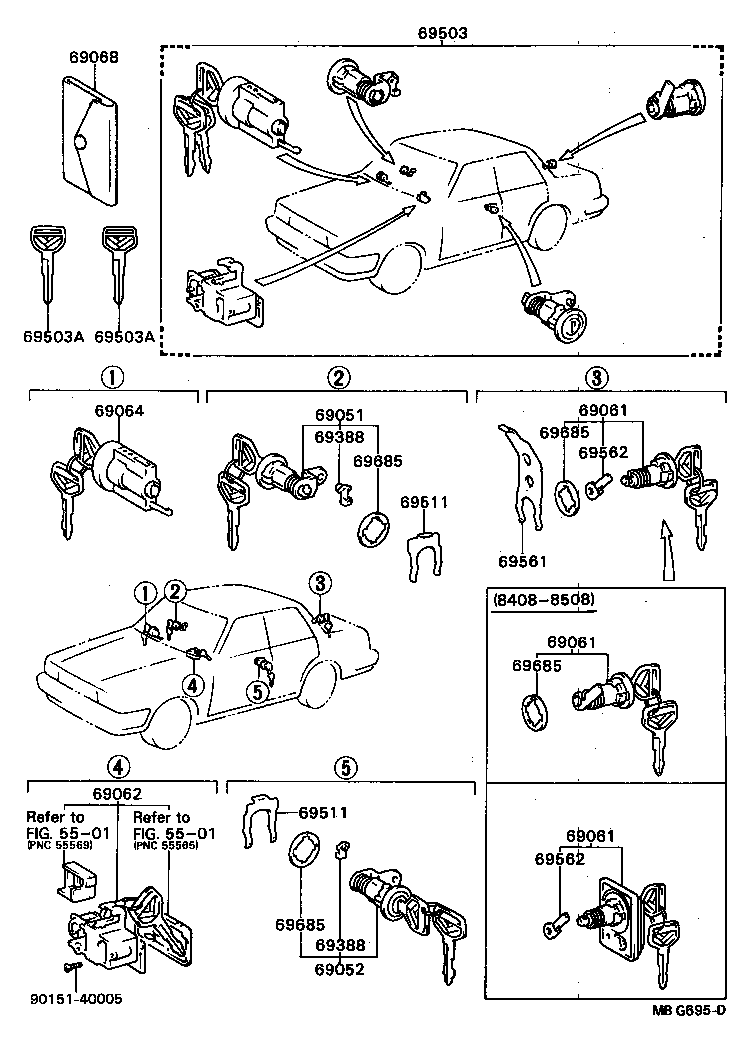 69005-22251 CYLINDER SET, LOCK product image