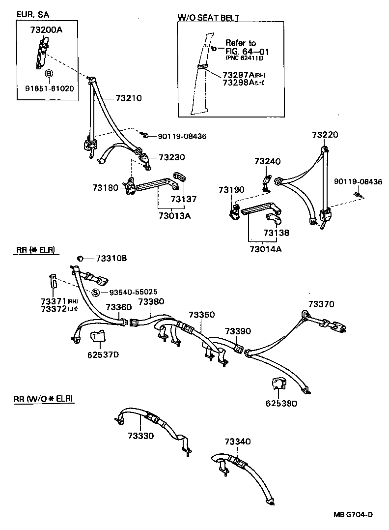 73200-22010-15 ADJUSTER ASSY, FRONT SHOULDER BELT ANCHOR product image