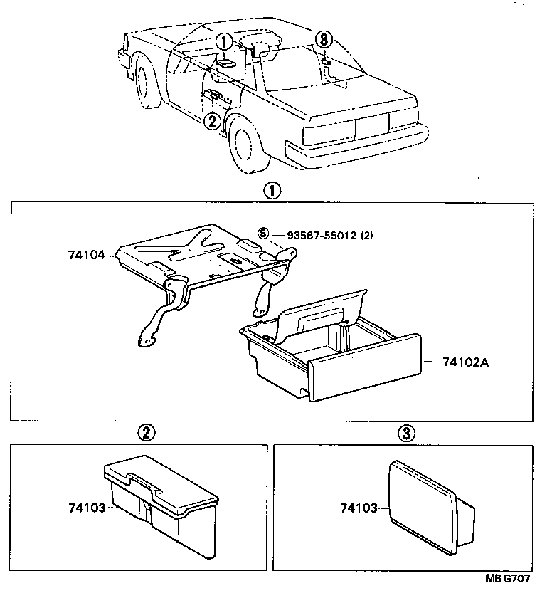 74102-22070 RECEPTACLE ASSY, FRONT ASH product image