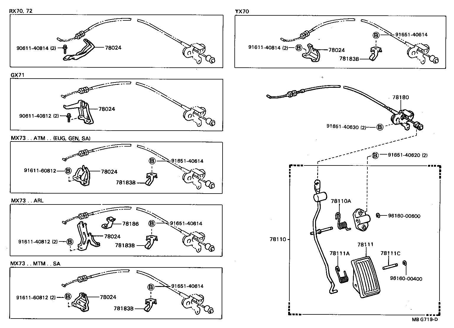 78024-14010 BRACKET SUB-ASSY, ACCELERATOR CONTROL CABLE product image