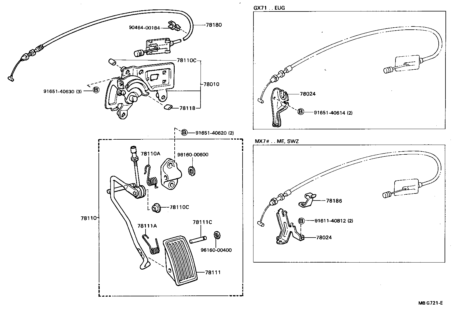 78024-14010 BRACKET SUB-ASSY, ACCELERATOR CONTROL CABLE product image