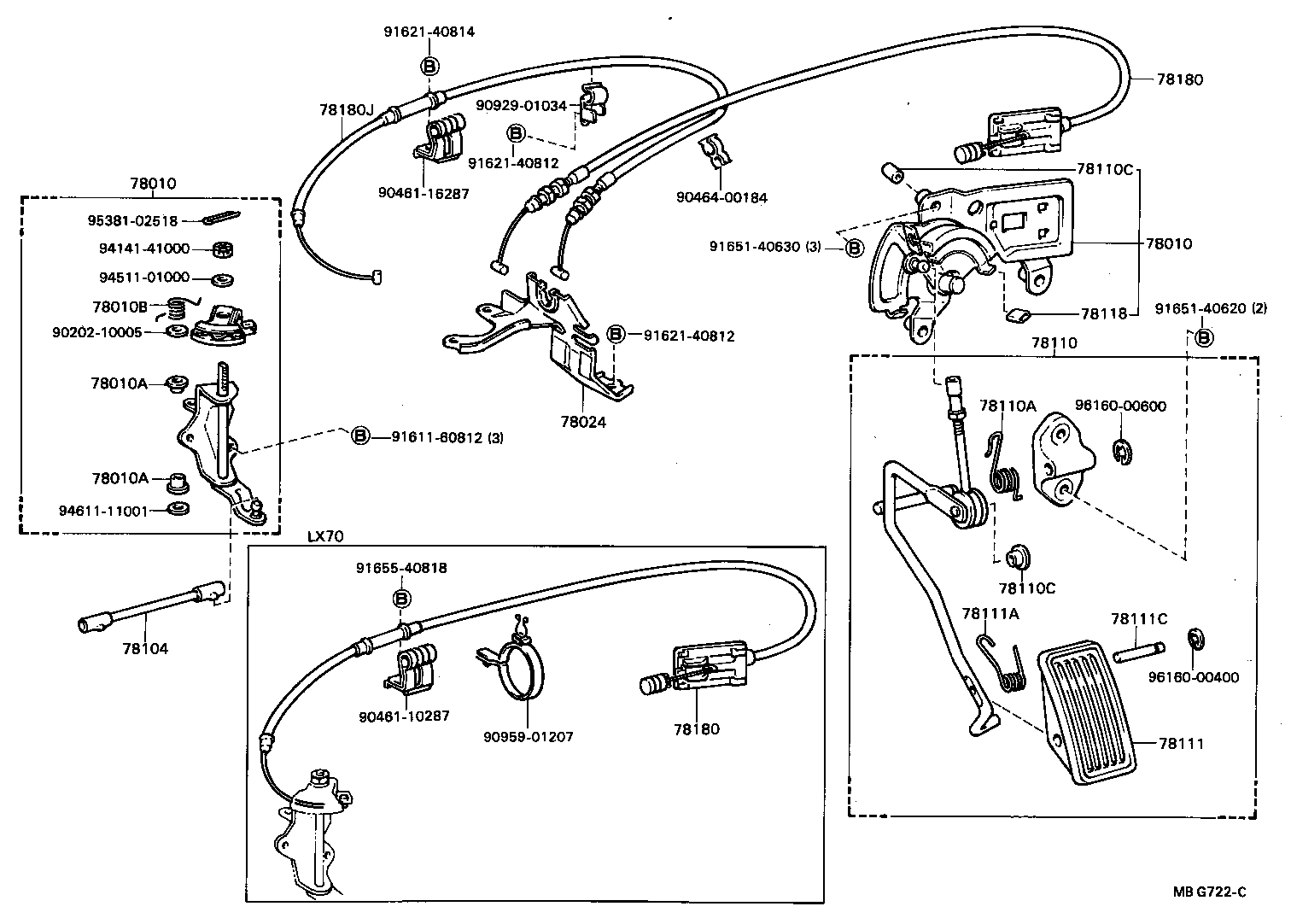 78024-14010 BRACKET SUB-ASSY, ACCELERATOR CONTROL CABLE product image