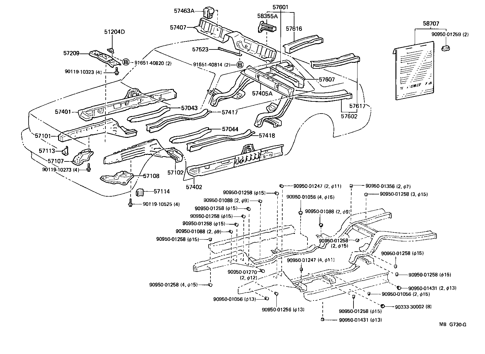 Toyota 57043-22030 REINFORCEMENT SUB-ASSY, FRONT SIDE MEMBER, REAR RH