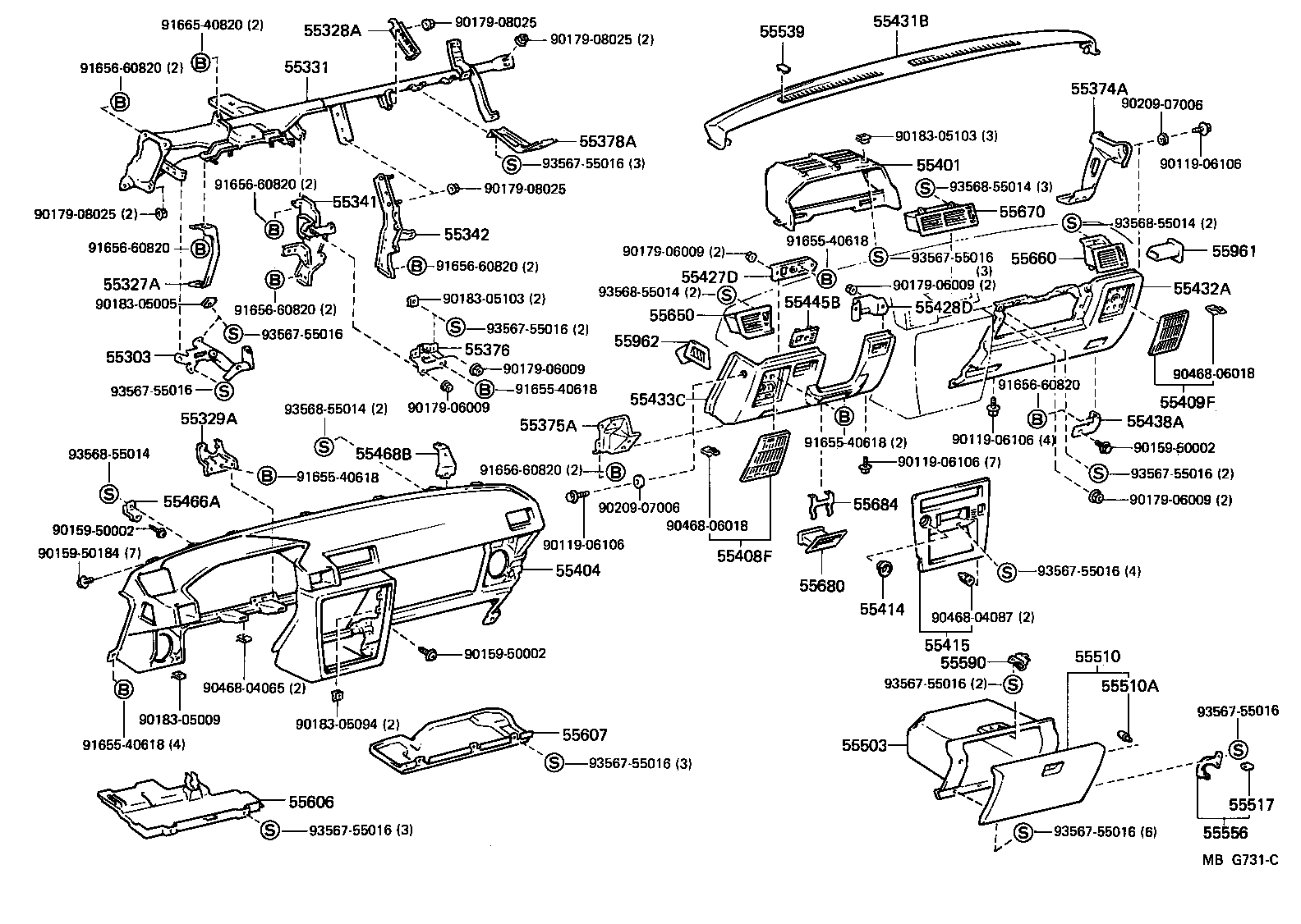 Toyota 55375-22040 BRACKET, INSTRUMENT PANEL LOWER MOUNTING, LH