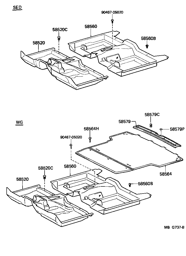 Toyota 58510-2A020-07 CARPET ASSY, FRONT FLOOR