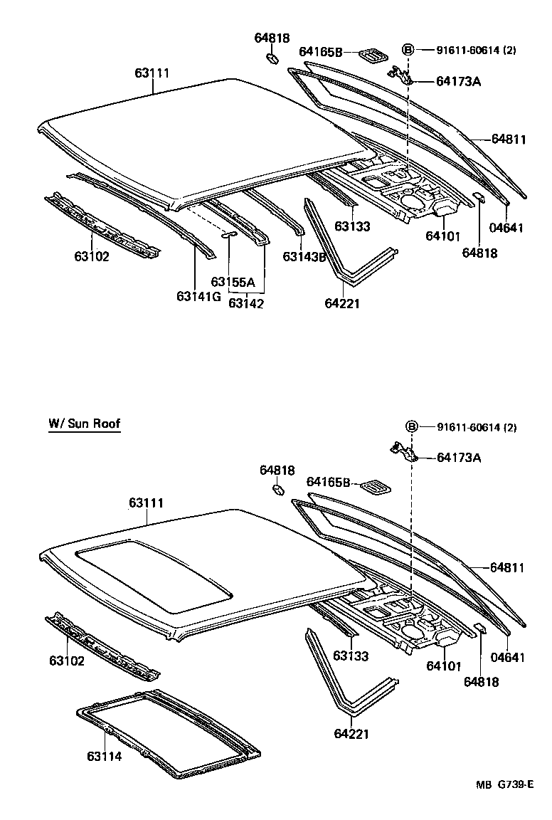Toyota 63144-22010 REINFORCEMENT, ROOF PANEL, NO.3