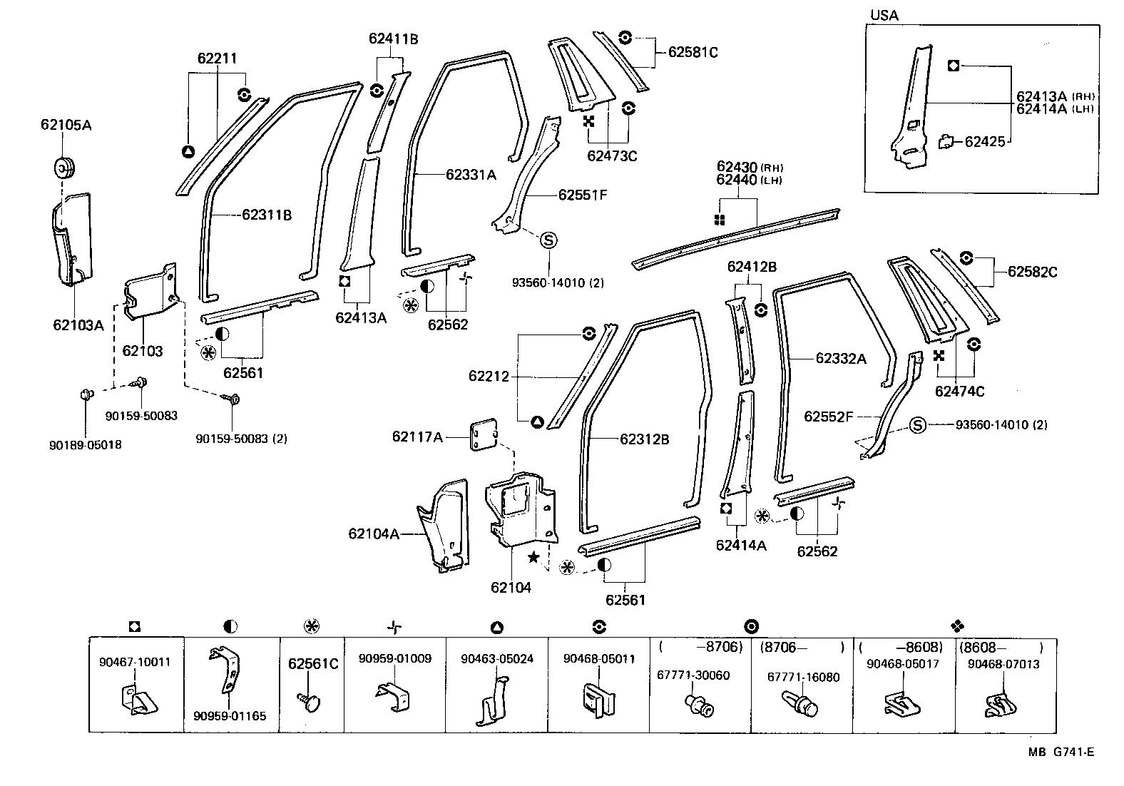 Toyota 62211-22130-05 GARNISH, FRONT PILLAR, RH