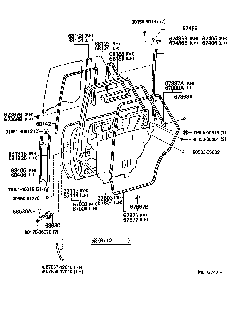 Toyota 67004-22220 PANEL SUB-ASSY, REAR DOOR, LH