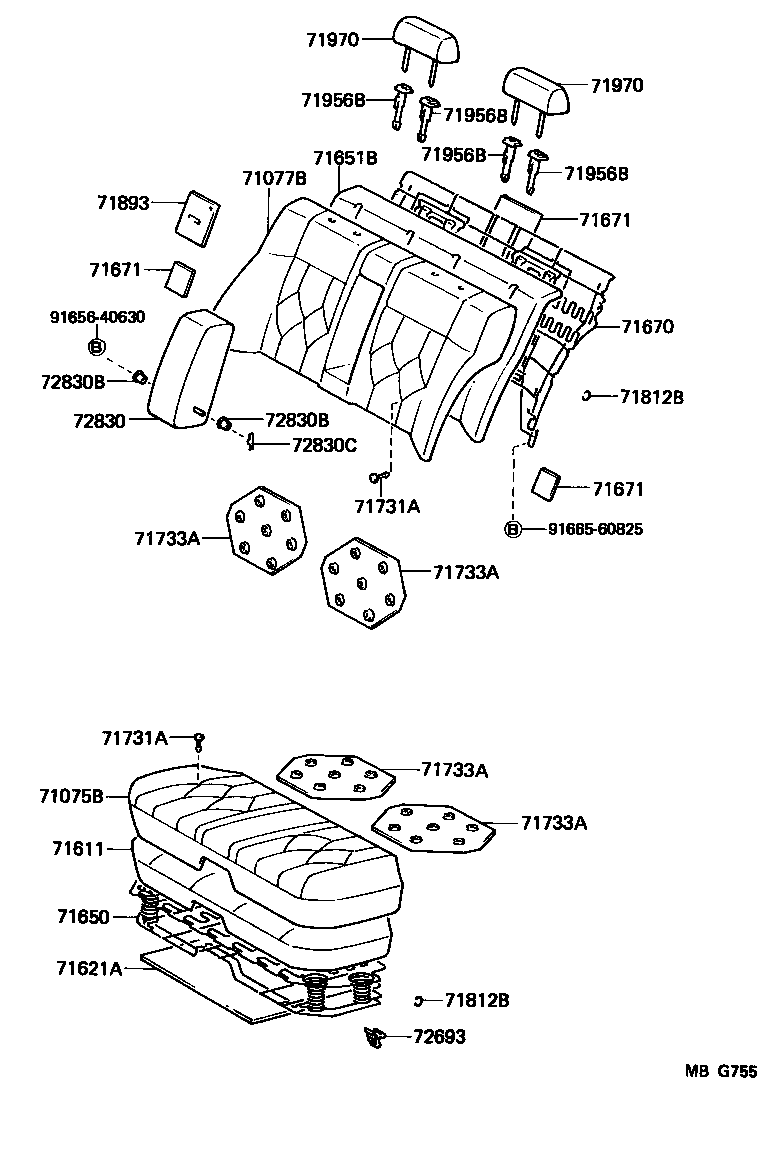 71670-23030 SPRING ASSY, REAR SEAT BACK(FOR BENCH SEAT) product image