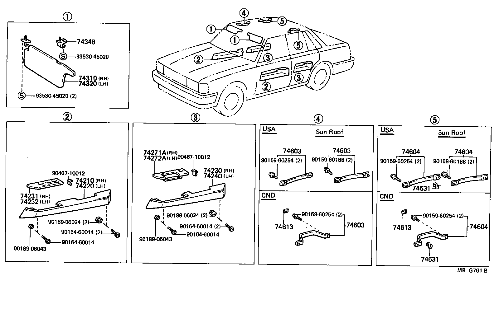 Toyota 74348-32010-43 HOLDER, VISOR