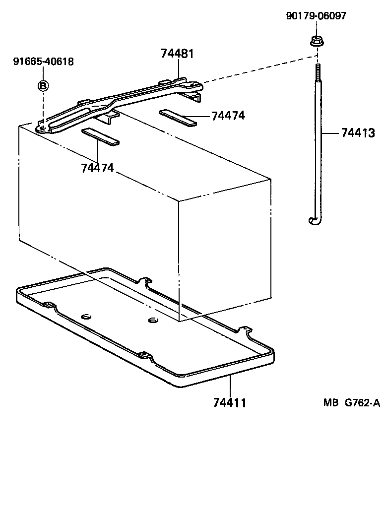 Toyota 74404-22180 CLAMP, BATTERY HOLD DOWN