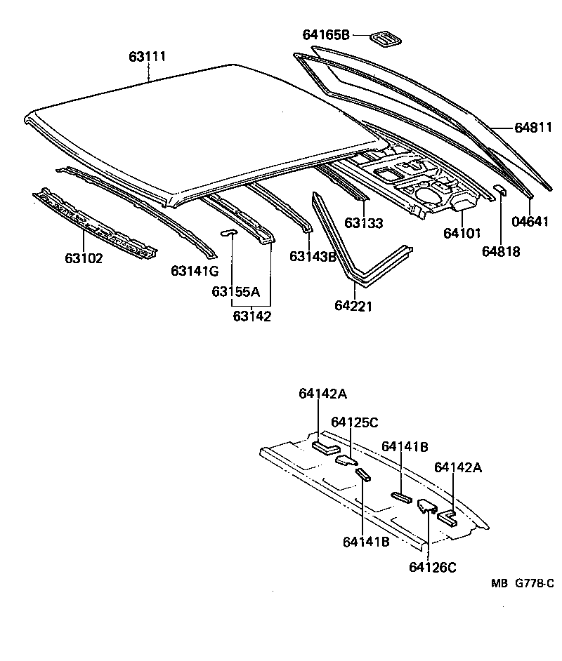 63111-91611 PANEL, ROOF product image