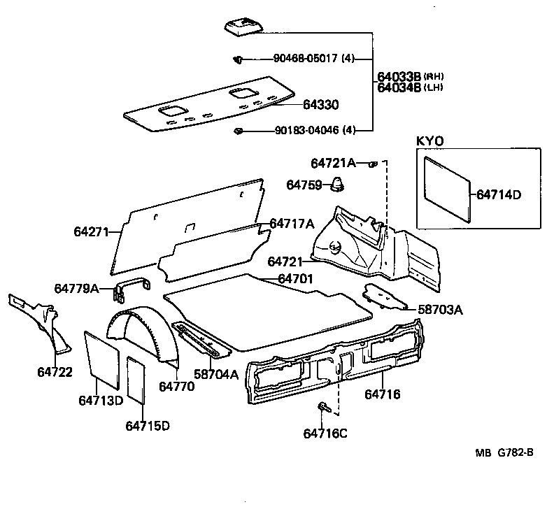 64721-91602 COVER, LUGGAGE COMPARTMENT TRIM, INNER RH product image