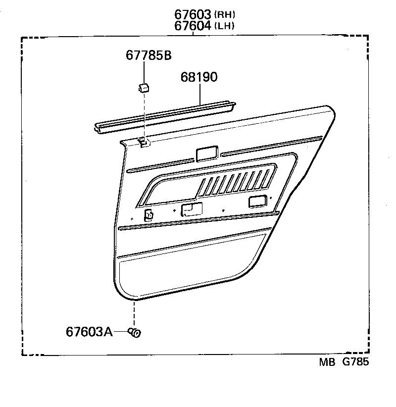 67488-22030 SEAL, REAR DOOR DIVISION BAR product image