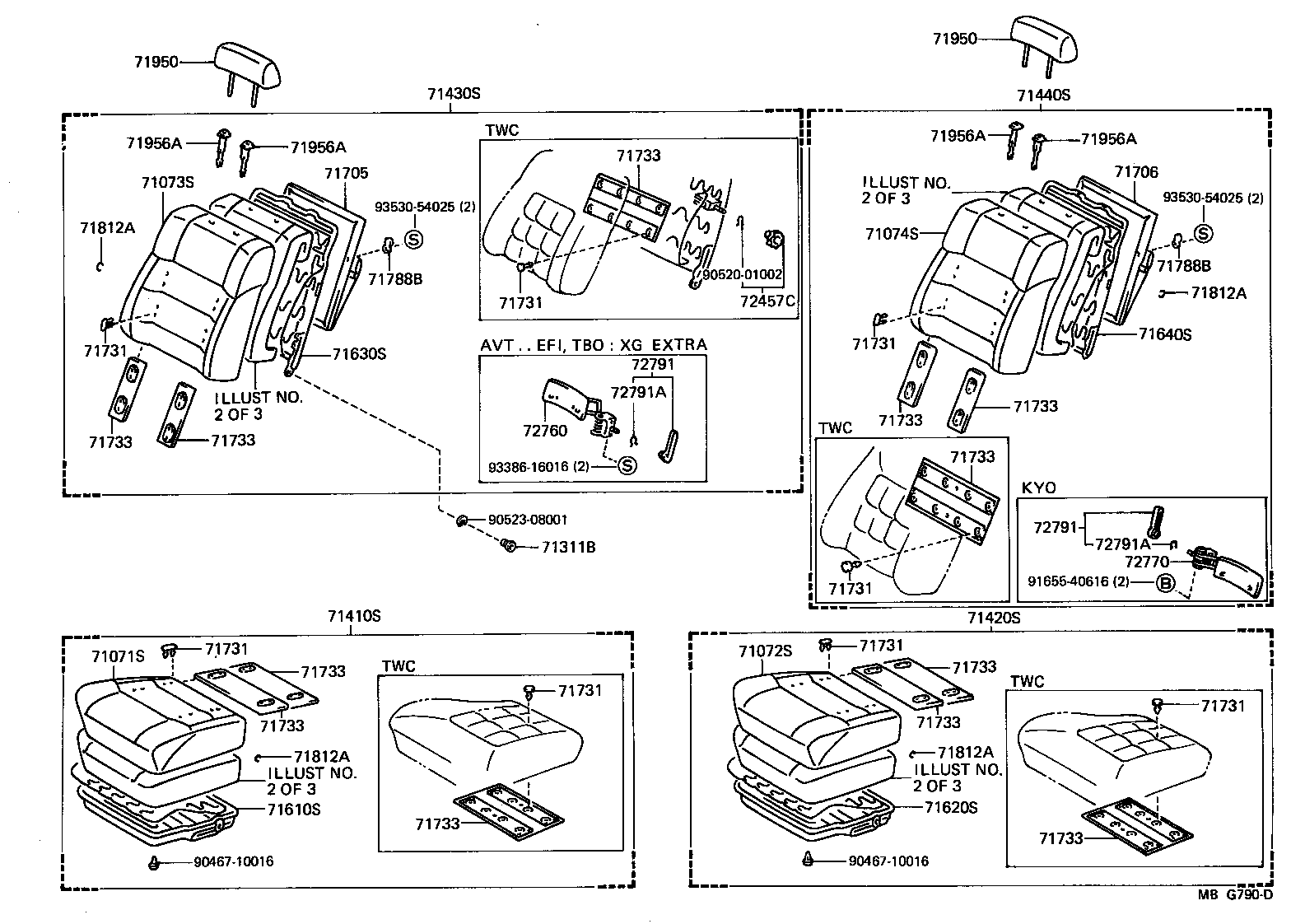 71630-91616 SPRING ASSY, FRONT SEAT BACK, RH(FOR SEPARATE TYPE) product image