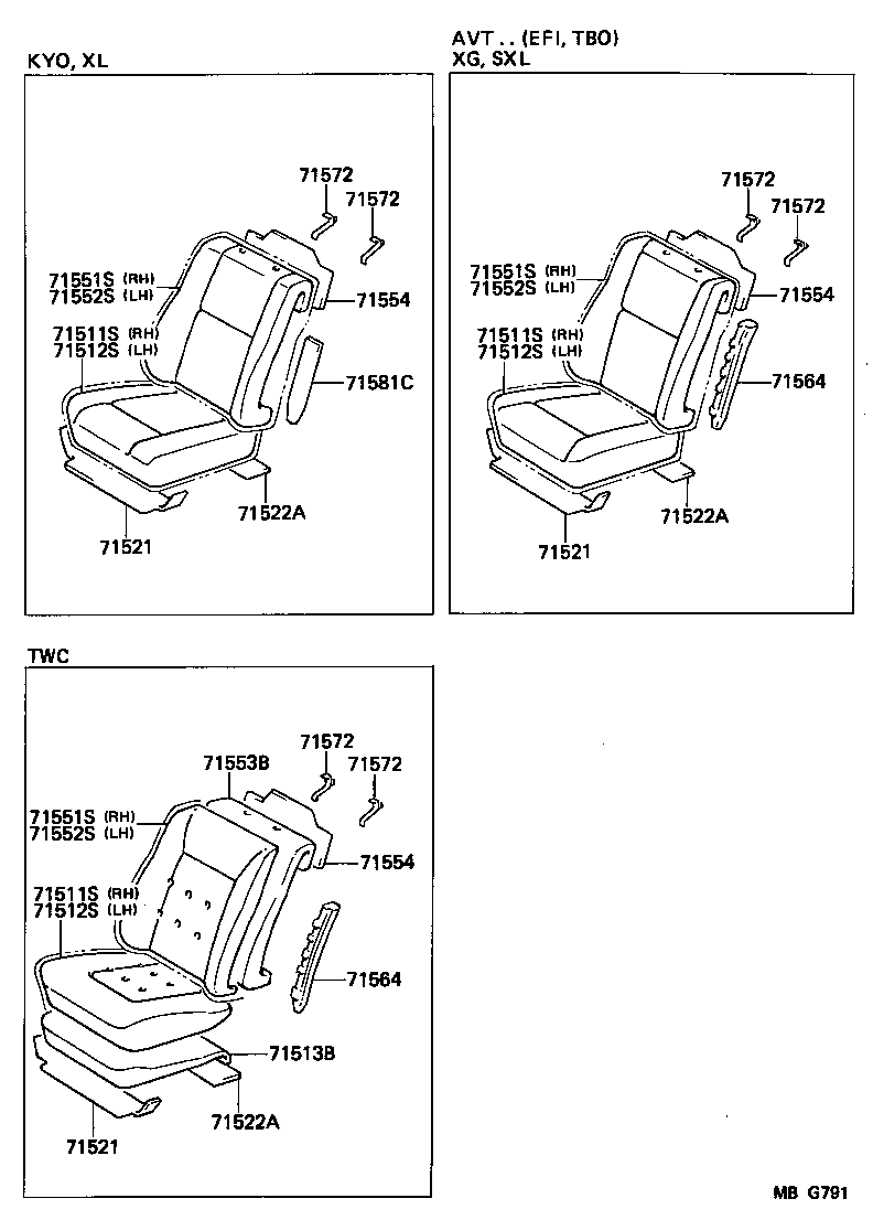 71630-91616 SPRING ASSY, FRONT SEAT BACK, RH(FOR SEPARATE TYPE) product image
