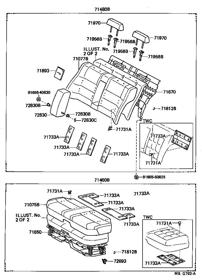 71611-91608 PAD, REAR SEAT CUSHION product image