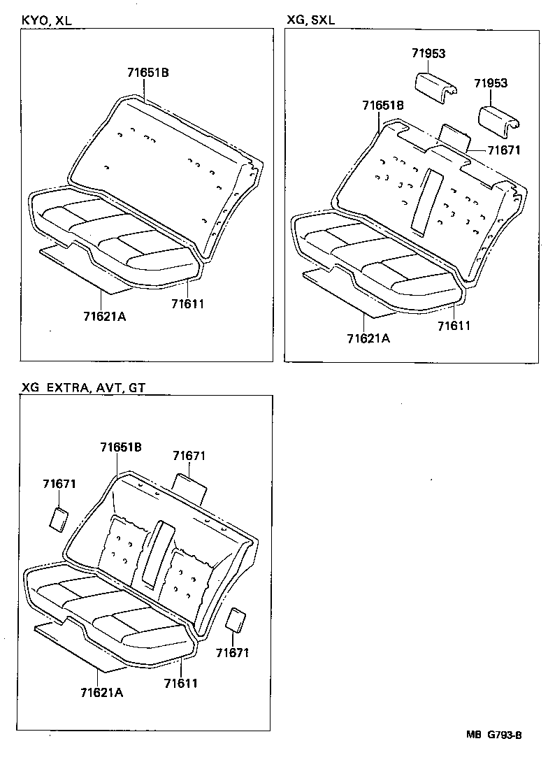 71611-91608 PAD, REAR SEAT CUSHION product image