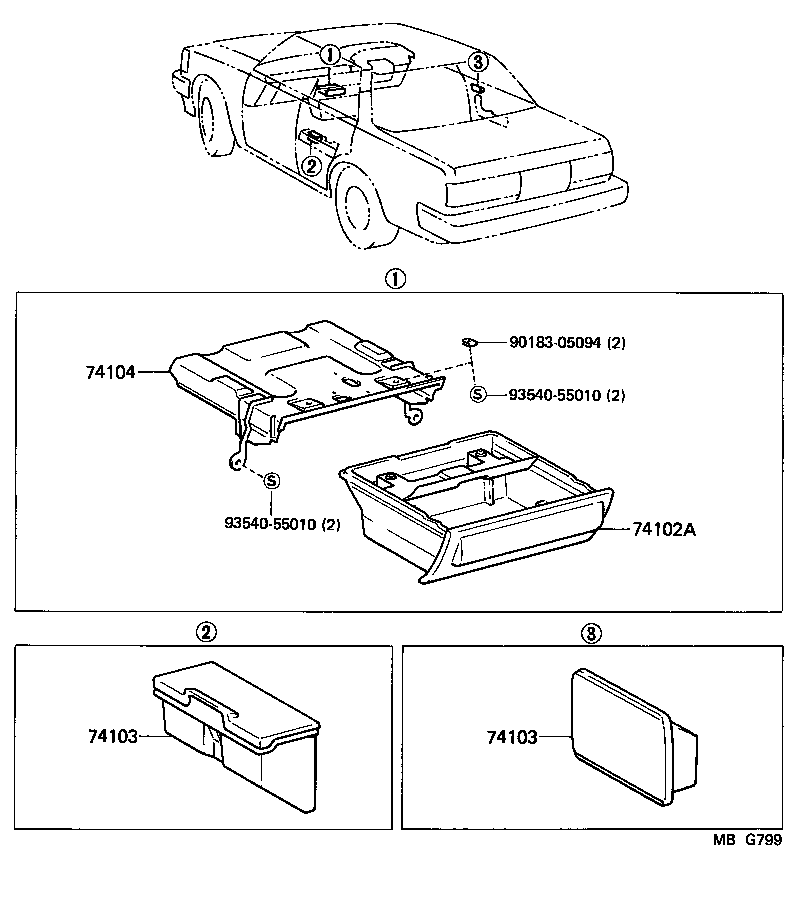 74102-22080-04 RECEPTACLE ASSY, FRONT ASH product image