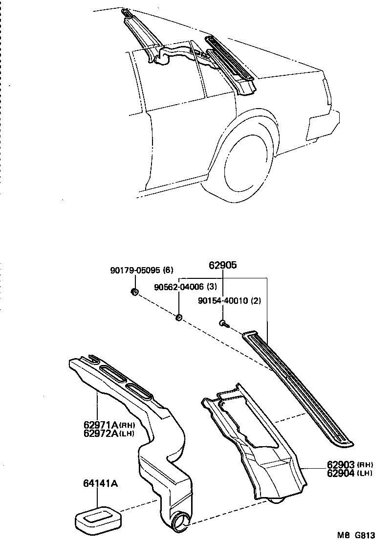 62903-22020 DUCT SUB-ASSY, QUARTER VENTILATOR, RH product image