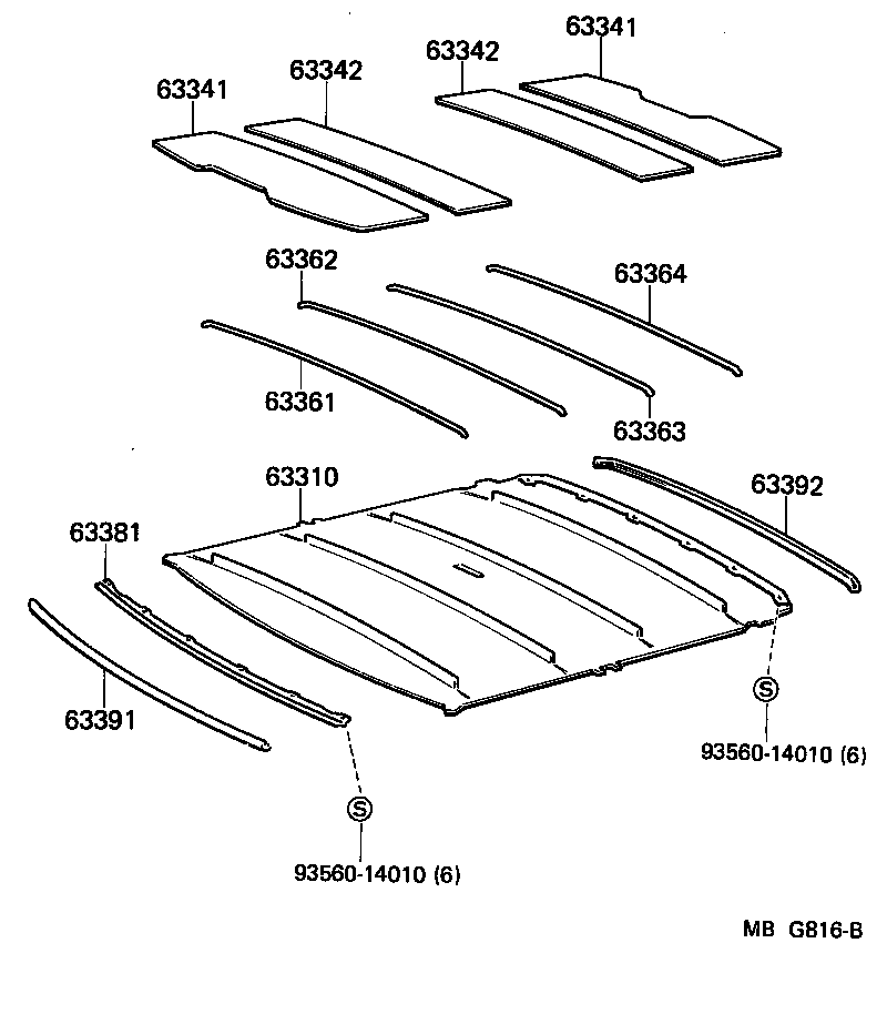 63364-22020 SUPPORT, ROOF HEADLINING, NO.4 product image