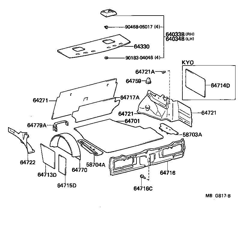 64721-22140 COVER, LUGGAGE COMPARTMENT TRIM, INNER RH product image