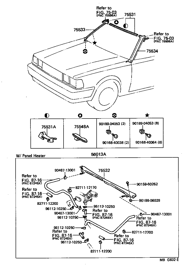75534-22150 MOULDING, WINDSHIELD, OUTSIDE LH product image