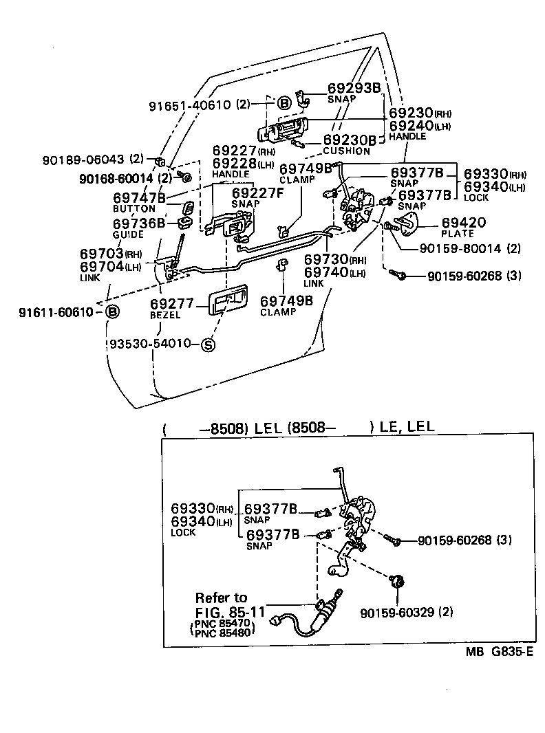 Toyota 69230-12080 HANDLE ASSY, REAR DOOR OUTSIDE, RH