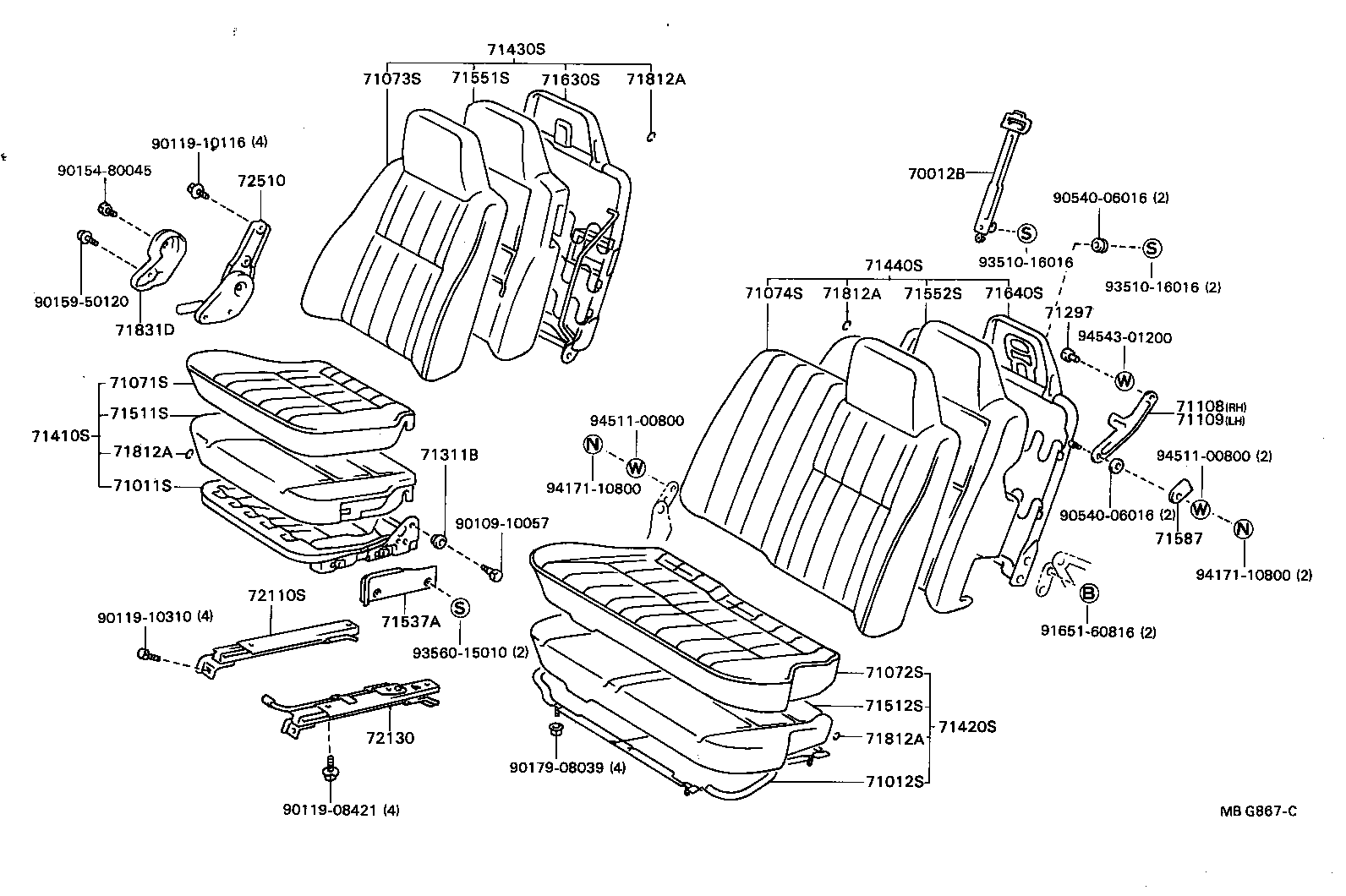 71065-87014 COVER ASSY, NO.1 SEAT CUSHION product image