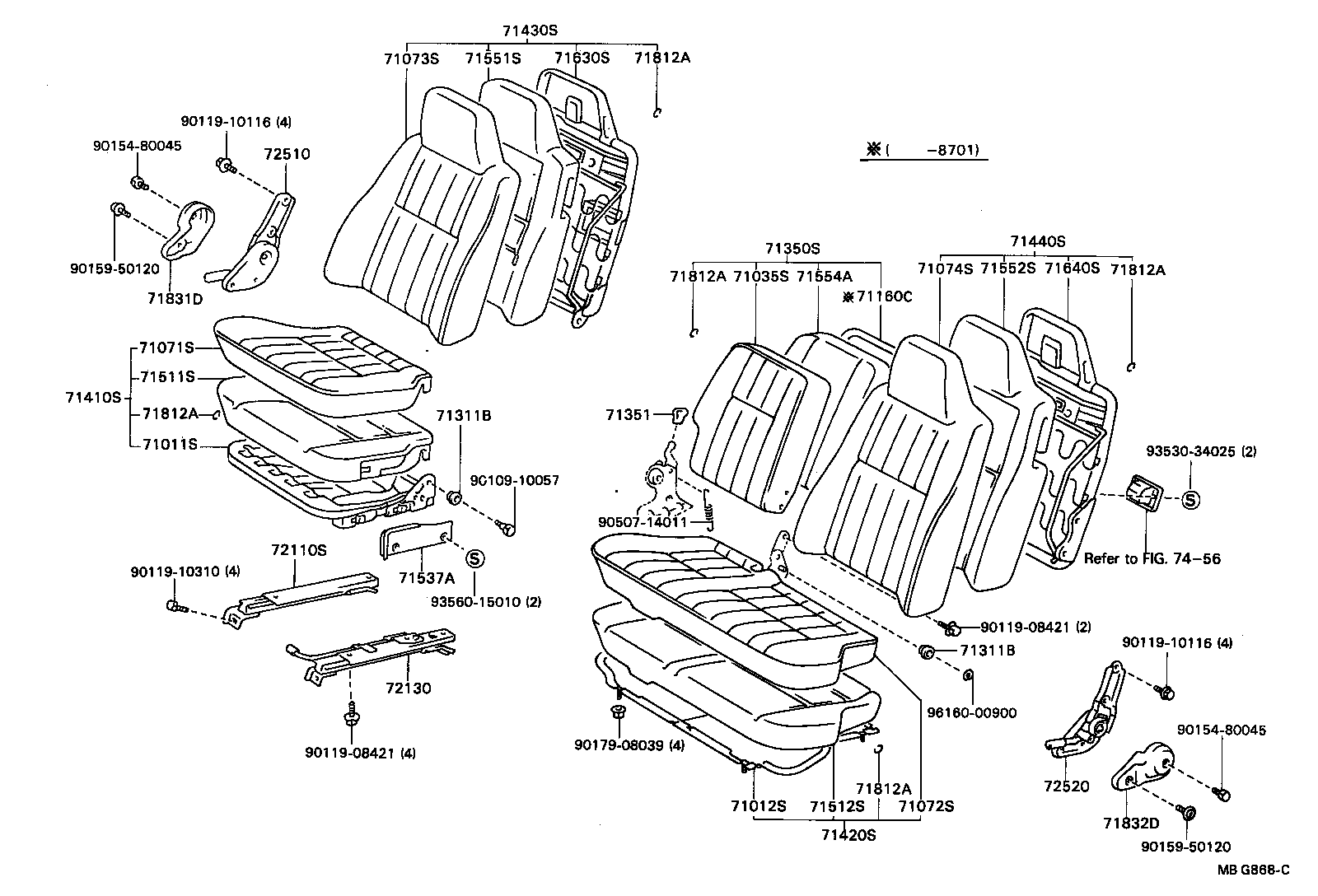 71065-87014 COVER ASSY, NO.1 SEAT CUSHION product image