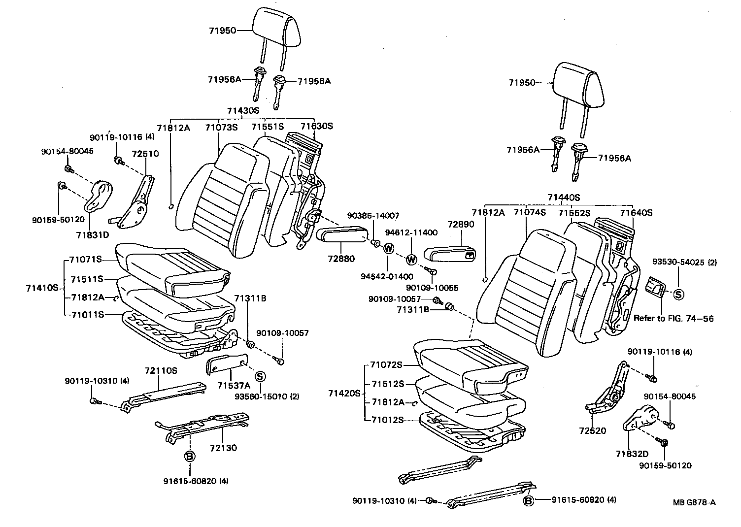 71012-87011 FRAME SUB-ASSY, FRONT SEAT CUSHION, LH product image