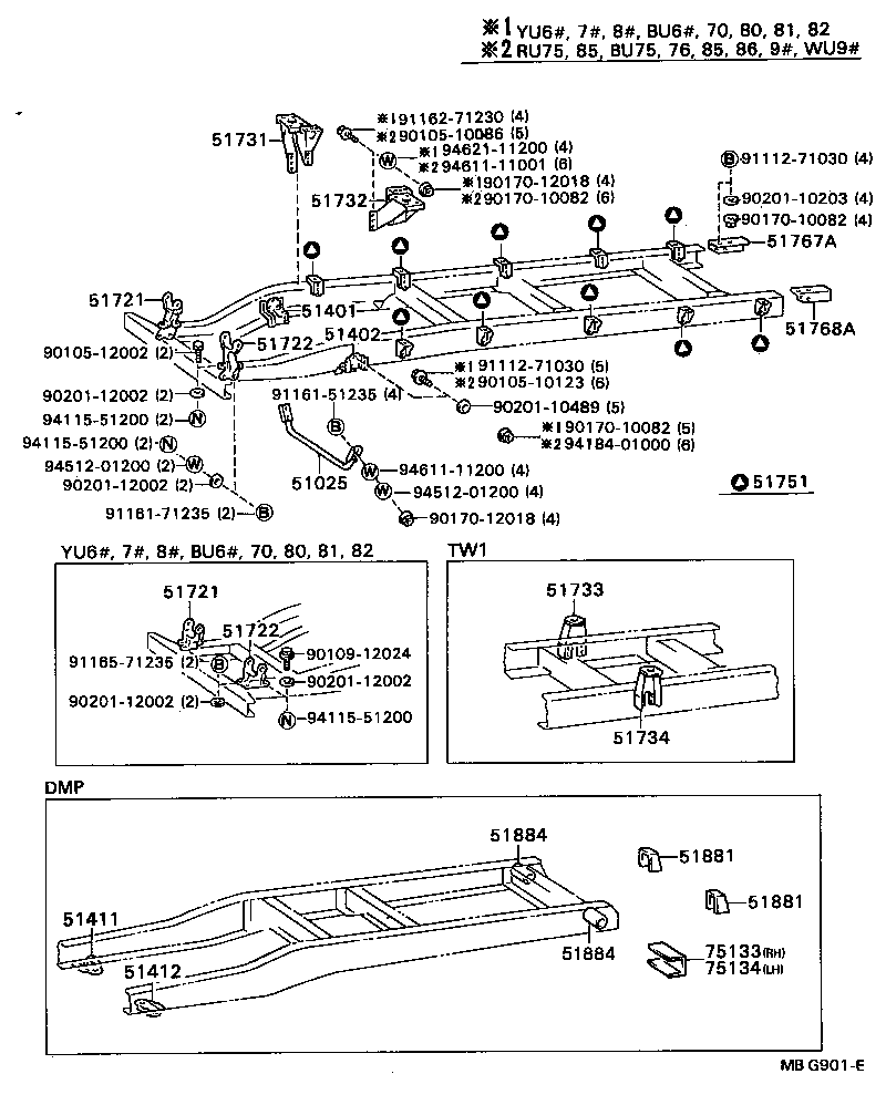 51401-36140 BRACKET SUB-ASSY, ENGINE FRONT MOUNTING, RH product image