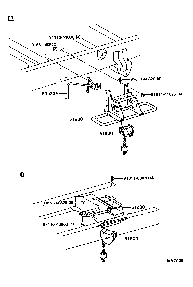 51931-36020 BRACKET, SPARE WHEEL CARRIER, NO.1 product image