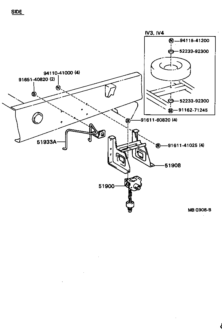 51931-36020 BRACKET, SPARE WHEEL CARRIER, NO.1 product image