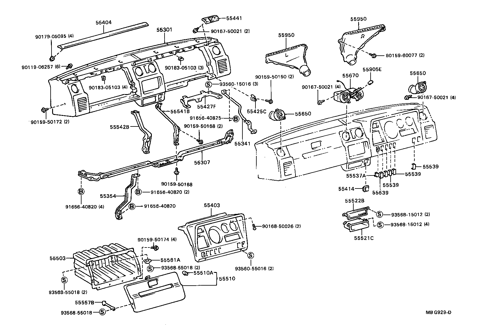 55413-95404-04 PANEL, INSTRUMENT CLUSTER FINISH, CENTER product image