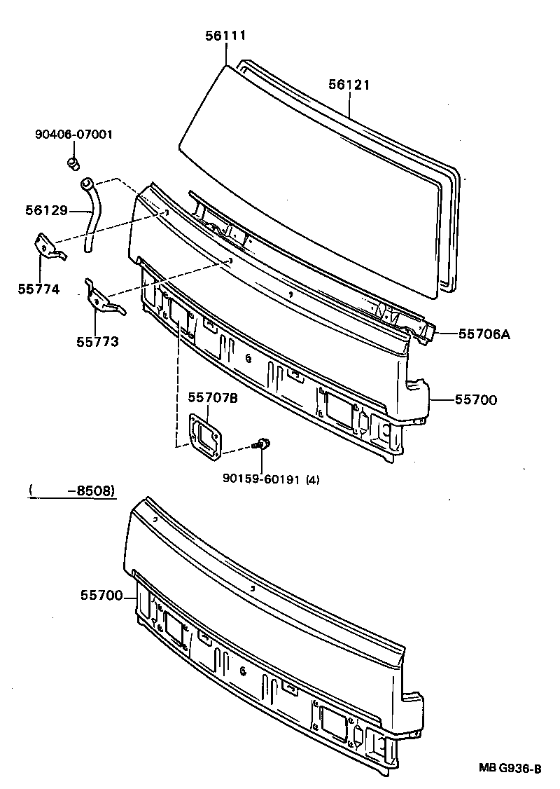 56121-95409 WEATHERSTRIP, WINDSHIELD product image