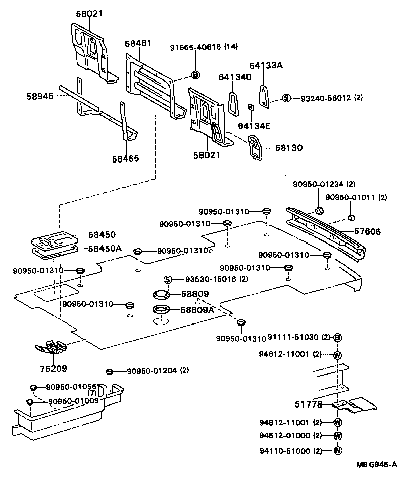 57011-95400 MEMBER SUB-ASSY, FRONT SIDE, RH product image