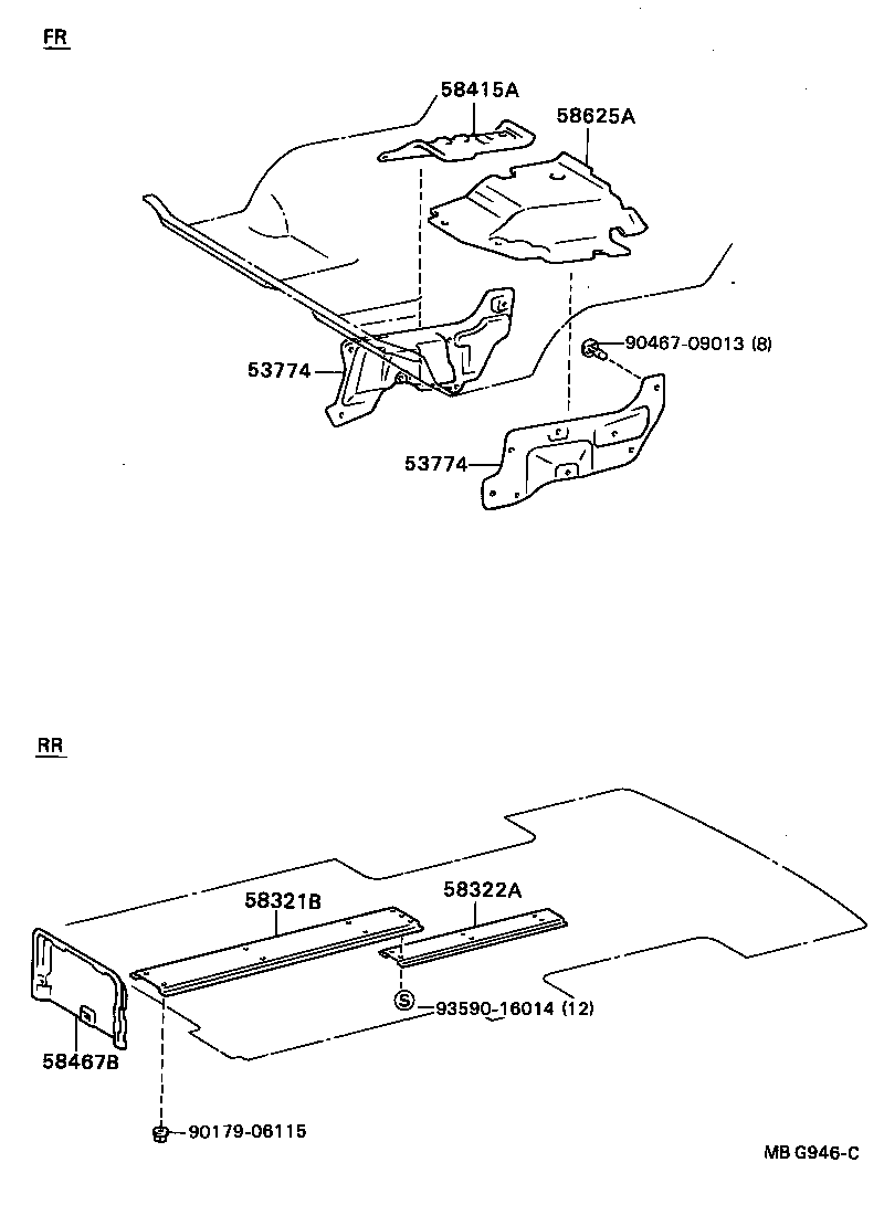 58321-92602 INSULATOR, REAR FLOOR HEAT, NO.1 product image