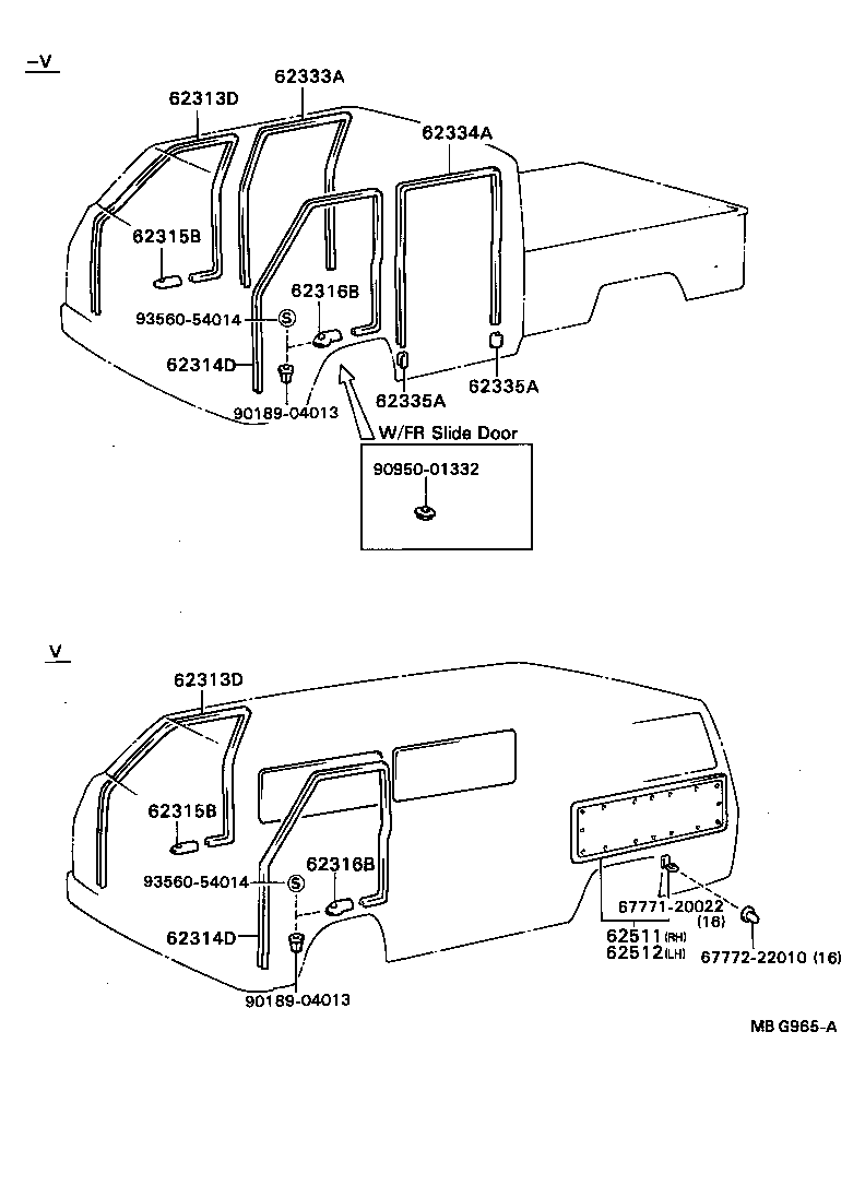 62314-95404-03 TRIM, FRONT DOOR OPENING, LH product image