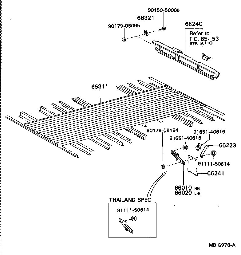 65026-92704 BRACKET SUB-ASSY, GATE RUBBER BUMPER, RH product image