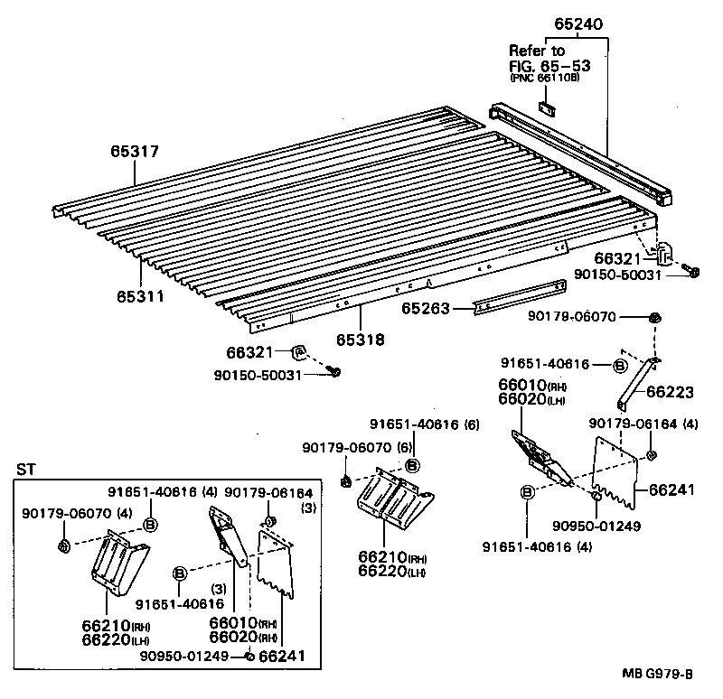 65026-92704 BRACKET SUB-ASSY, GATE RUBBER BUMPER, RH product image