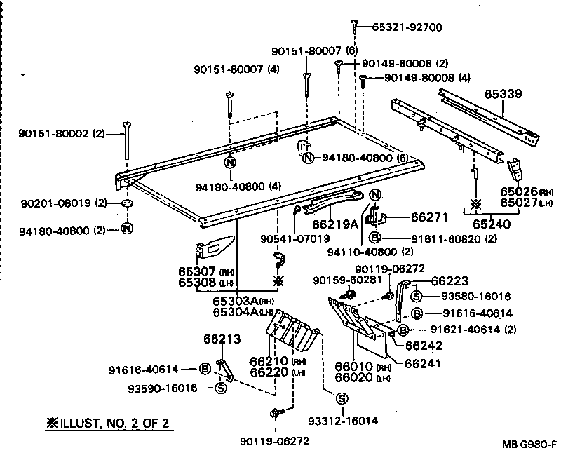 65026-92704 BRACKET SUB-ASSY, GATE RUBBER BUMPER, RH product image